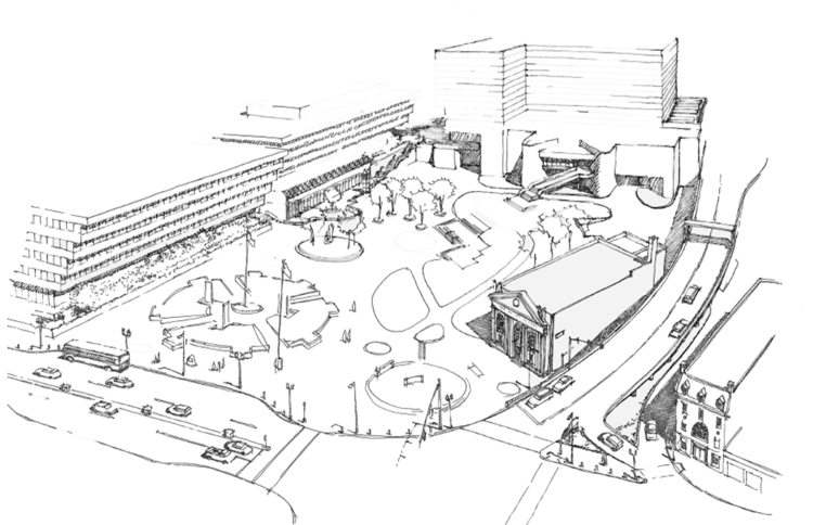 A blueprint of Stamford Veterans Memorial Park